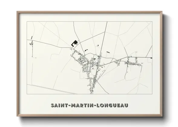 Une affiche de carte sur Saint-Martin-Longueau