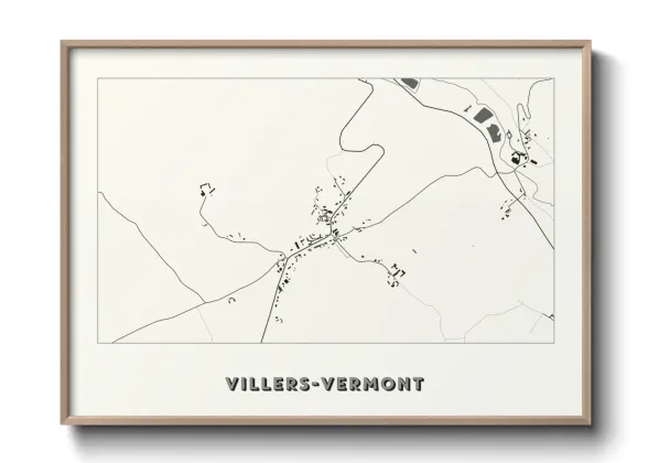 Une affiche de carte sur Villers-Vermont