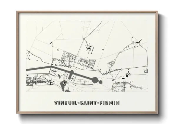 Une affiche de carte sur Vineuil-Saint-Firmin