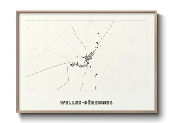 Une affiche de carte sur Welles-Pérennes