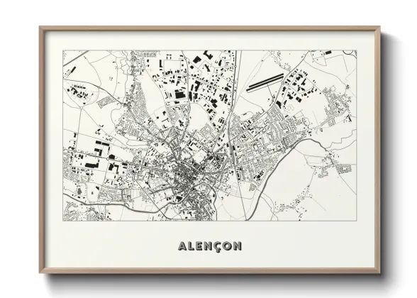 Une affiche de carte sur Alençon