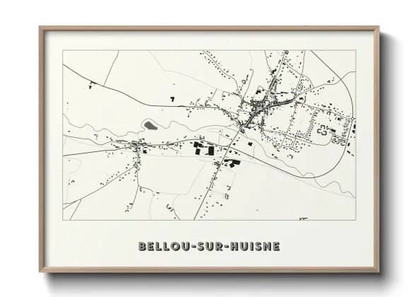 Une affiche de carte sur Bellou-sur-Huisne