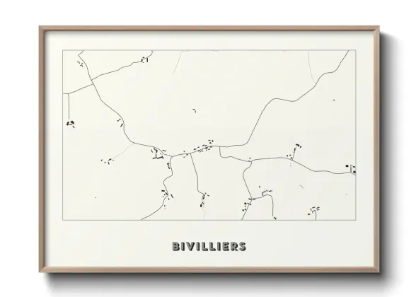 Une affiche de carte sur Bivilliers