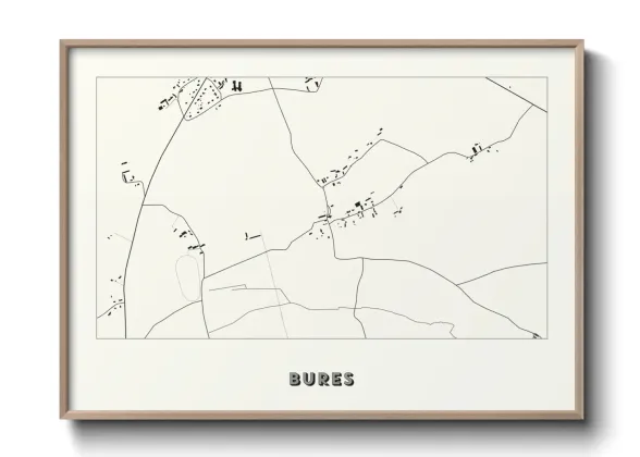 Une affiche de carte sur Bures