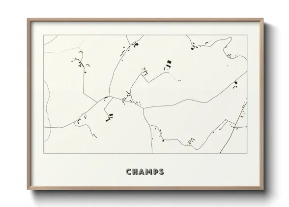 Une affiche de carte sur Champs