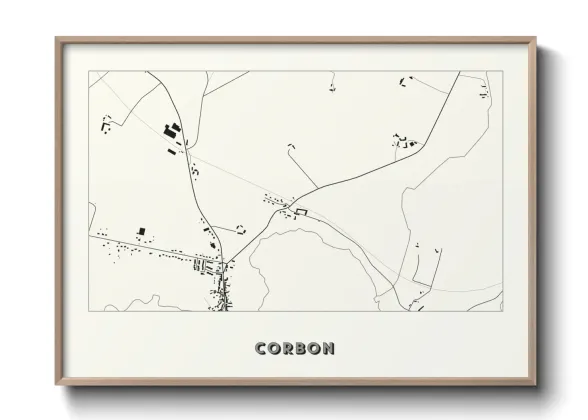 Une affiche de carte sur Corbon