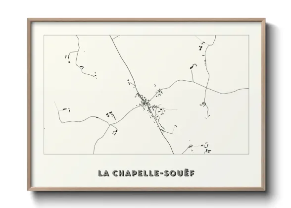 Une affiche de carte sur La Chapelle-Souëf