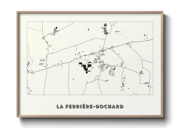 Une affiche de carte sur La Ferrière-Bochard