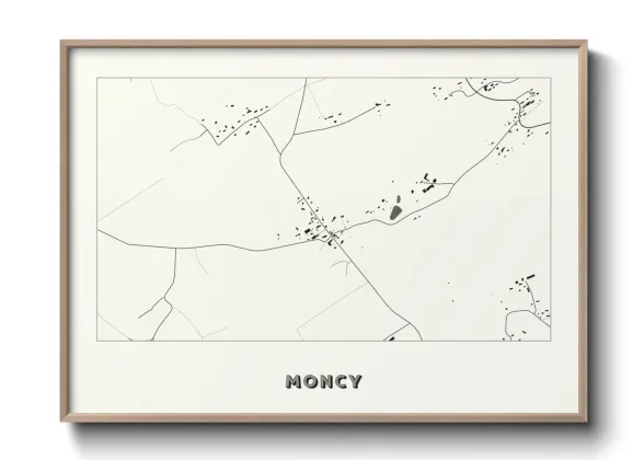 Une affiche de carte sur Moncy