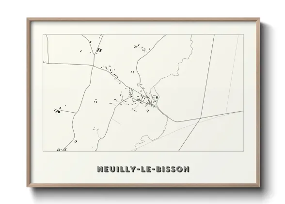 Une affiche de carte sur Neuilly-le-Bisson