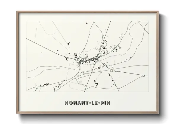Une affiche de carte sur Nonant-le-Pin