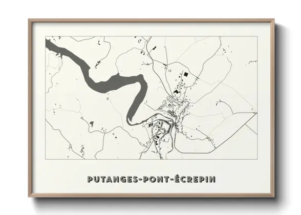 Une affiche de carte sur Putanges-Pont-Écrepin