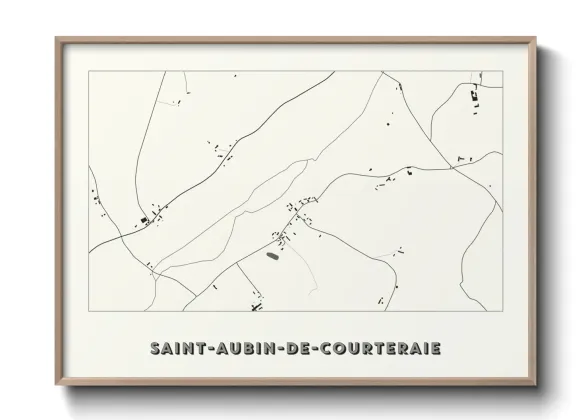 Une affiche de carte sur Saint-Aubin-de-Courteraie