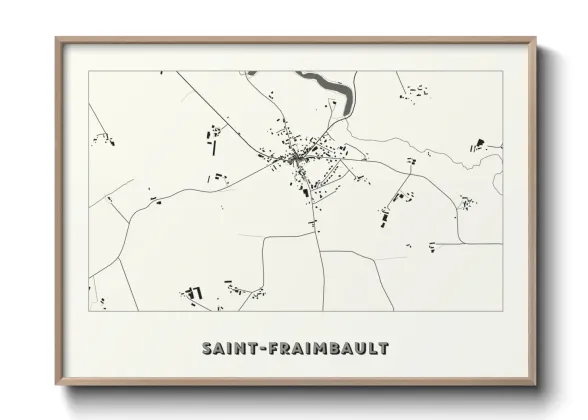 Une affiche de carte sur Saint-Fraimbault