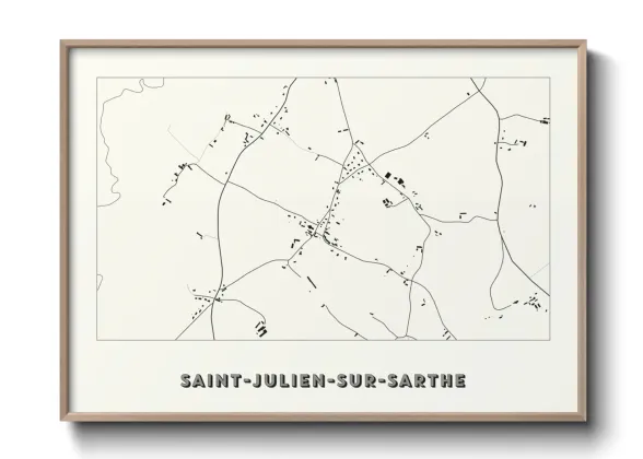 Une affiche de carte sur Saint-Julien-sur-Sarthe