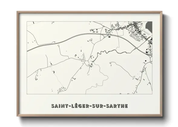Une affiche de carte sur Saint-Léger-sur-Sarthe