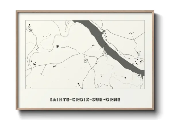 Une affiche de carte sur Sainte-Croix-sur-Orne