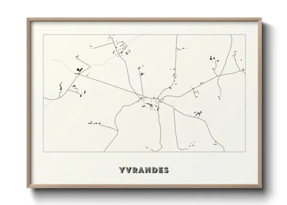 Une affiche de carte sur Yvrandes