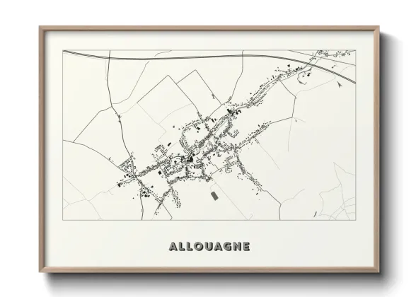Une affiche de carte sur Allouagne