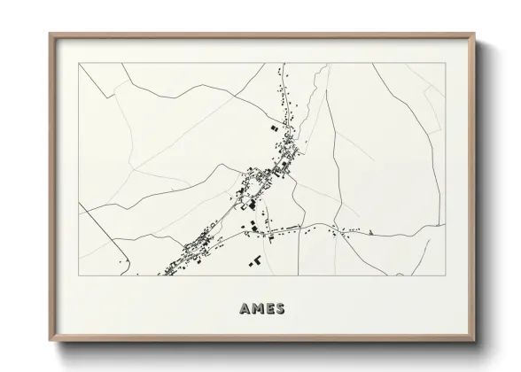 Une affiche de carte sur Ames