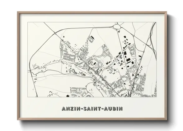 Une affiche de carte sur Anzin-Saint-Aubin