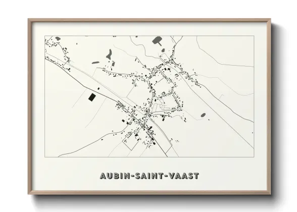 Une affiche de carte sur Aubin-Saint-Vaast
