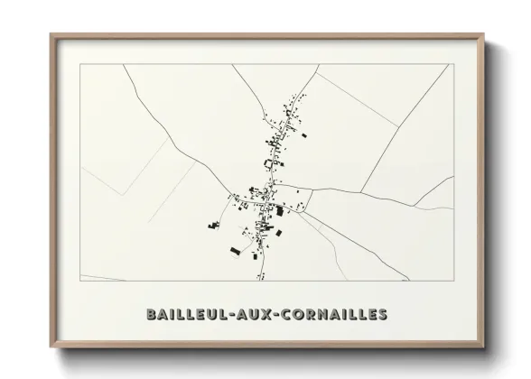 Une affiche de carte sur Bailleul-aux-Cornailles