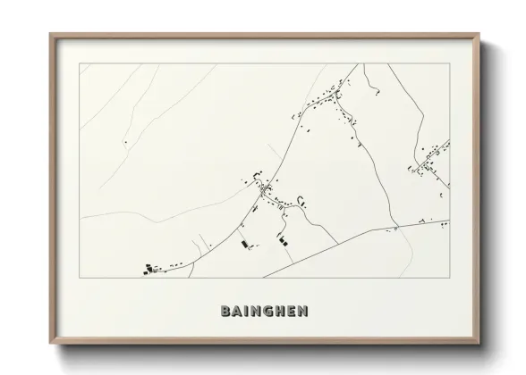 Une affiche de carte sur Bainghen