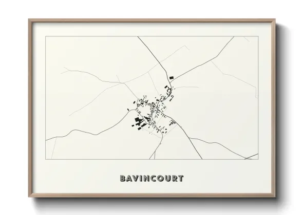 Une affiche de carte sur Bavincourt