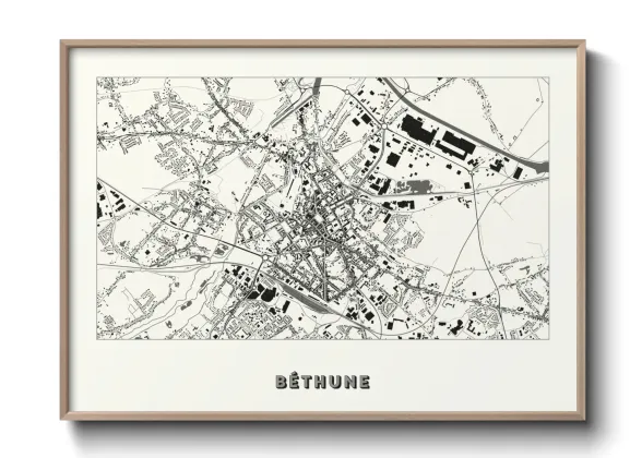 Une affiche de carte sur Béthune