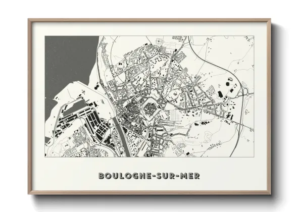 Une affiche de carte sur Boulogne-sur-Mer