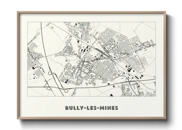 Une affiche de carte sur Bully-les-Mines