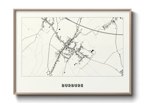 Une affiche de carte sur Burbure