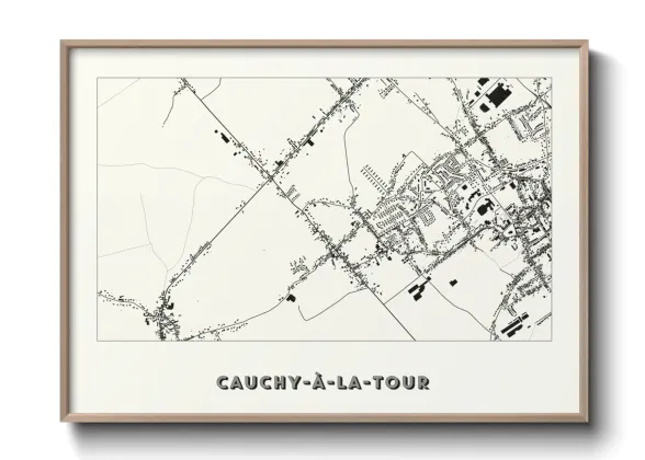 Une affiche de carte sur Cauchy-à-la-Tour