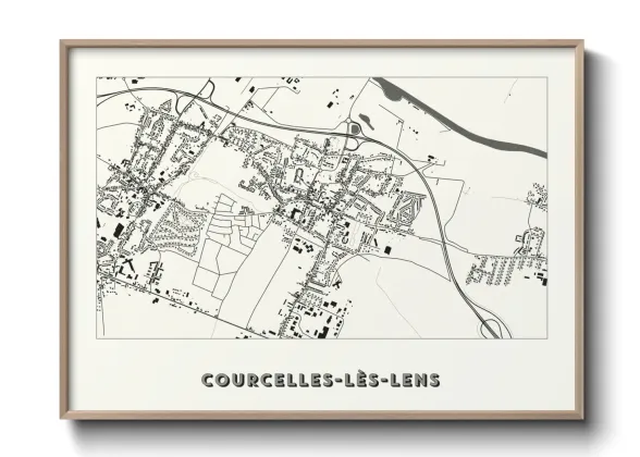 Une affiche de carte sur Courcelles-lès-Lens