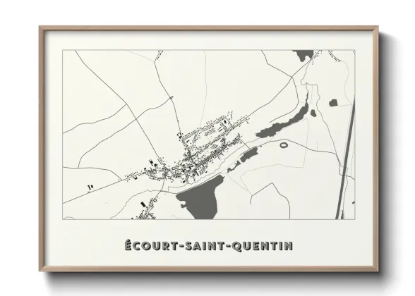Une affiche de carte sur Écourt-Saint-Quentin