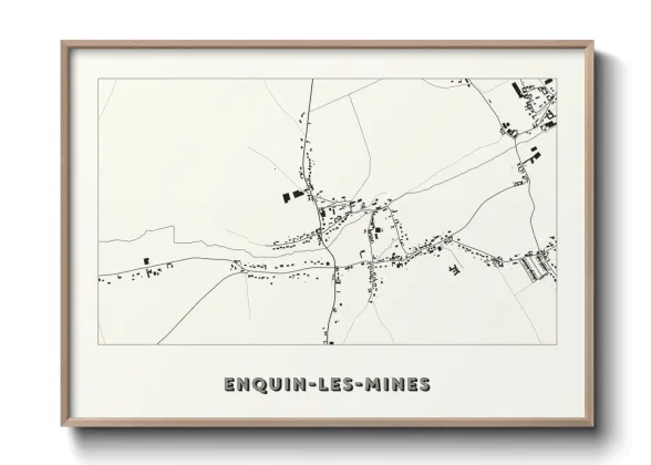 Une affiche de carte sur Enquin-les-Mines