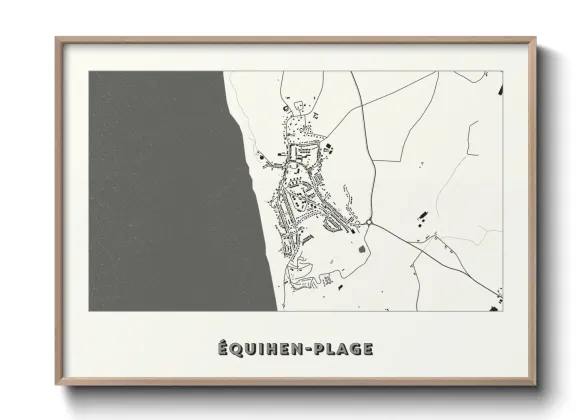 Une affiche de carte sur Équihen-Plage
