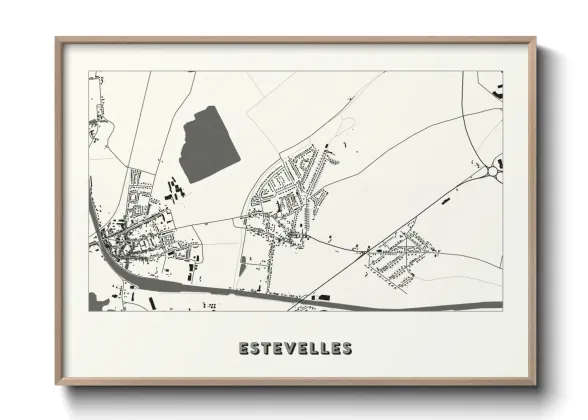 Une affiche de carte sur Estevelles