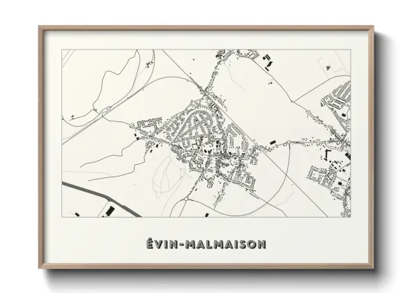 Une affiche de carte sur Évin-Malmaison