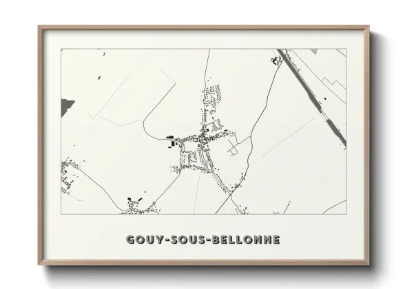 Une affiche de carte sur Gouy-sous-Bellonne