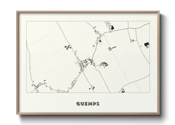 Une affiche de carte sur Guemps