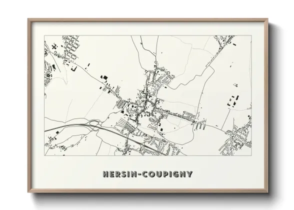 Une affiche de carte sur Hersin-Coupigny
