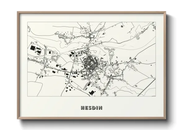 Une affiche de carte sur Hesdin
