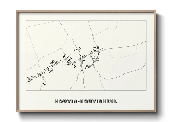Une affiche de carte sur Houvin-Houvigneul