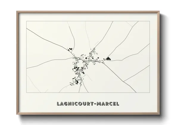 Une affiche de carte sur Lagnicourt-Marcel