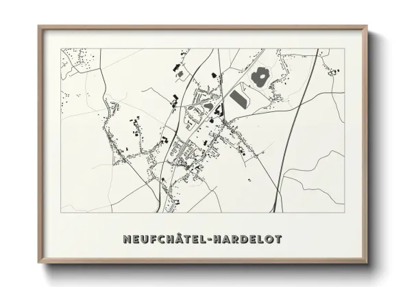Une affiche de carte sur Neufchâtel-Hardelot