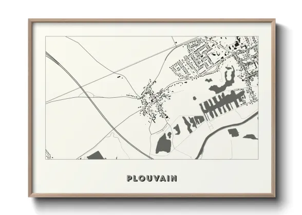 Une affiche de carte sur Plouvain