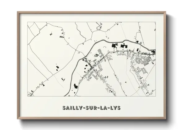 Une affiche de carte sur Sailly-sur-la-Lys