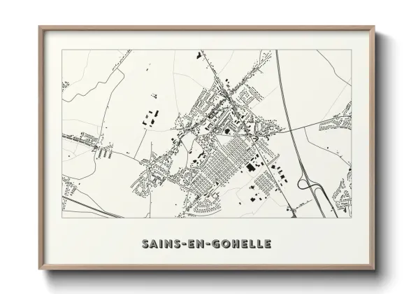Une affiche de carte sur Sains-en-Gohelle